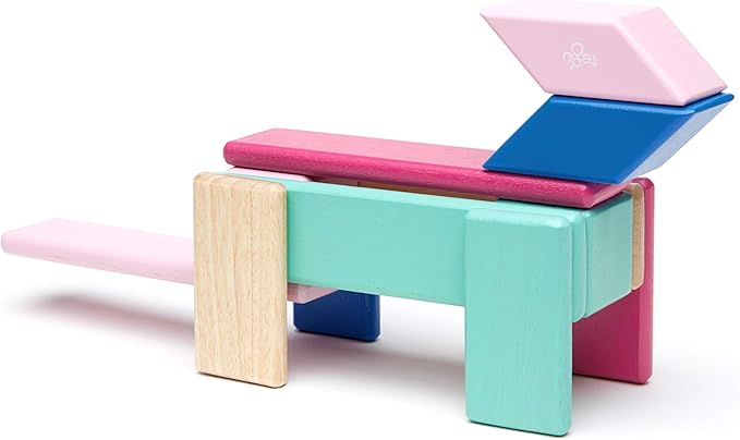 14 Piece Tegu Magnetic Wooden Block Set, Blossom