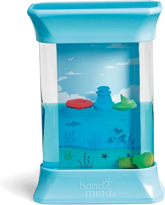 hand2mind Exploring Ocean Forces Sensory Bottles, Quiet Fidget Toys for Kids 3-5, Toddler Learning Toys, Calming Corner Classroom, Calm Down Corner Supplies, Preschool Science Center Materials