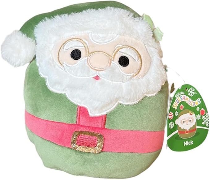 Squishmallows Officially Licensed Kellytoy B Christmas 2024 Squad Plush -Squishy Stuffed Animal Toy - Gift for Kids, Girls & Boys 8 Inch (Nick The Santa)