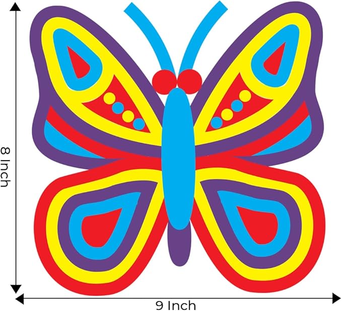 ToyKraftt Toddler Butterfly Art and Craft Kit for 3 to 5 Year Olds, Peel and Stick Pictures, Gifts for Boys Girls - Sequin Pictures Butterflies