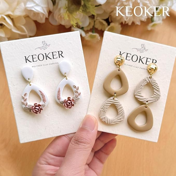Keoker Polymer Clay Cutters, Boho Polymer Clay Cutters, Clay Earrings Cutters, Basic Polymer Clay Jewelry Making Supplies, Polymer Clay Cutter Sets