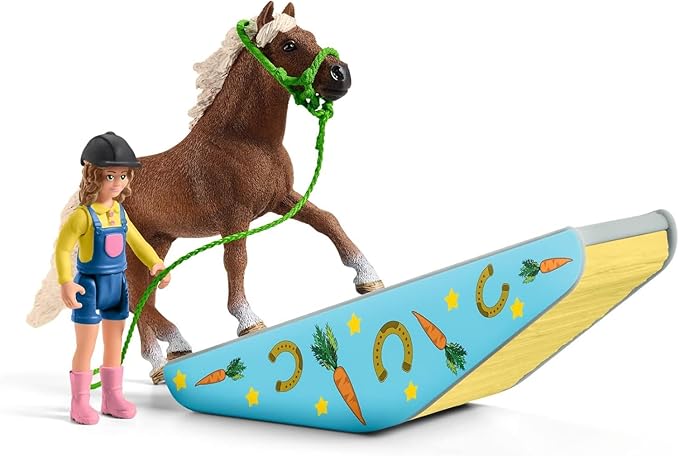 Schleich Farm World Pony Agility Training Set with Horse, Trainer, and Accessories Playset - 41-Piece Pony, Trainer, and Accessories Toy Set, Gift for Boys, Girls, and Toddlers Ages 3+