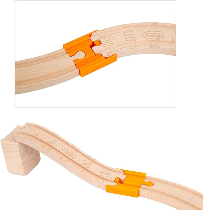 Orbrium® Toys 8 Pcs Wooden Train Track Male-Male Female-Female Adapter Pack Fits Thomas Brio Chuggington Set