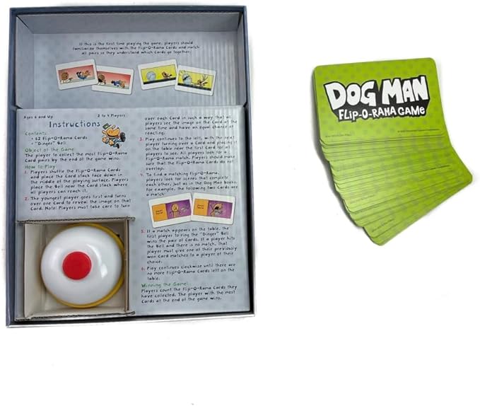 University Games, Dog Man Flip-o-Rama Card Matching Game, Based on The Dog Man Books Series, for 2 or More Players Ages 6 and Up