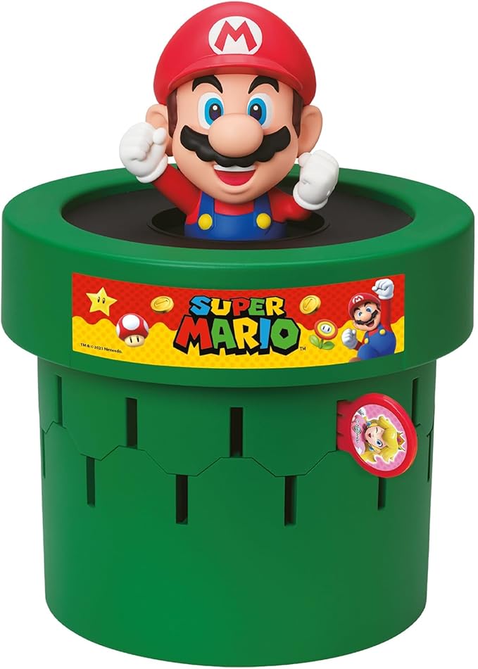 TOMY Pop Up Super Mario Kids Game - Super Mario Toys and Family Games for Game Night for Kids - Christmas Games and Ideas Board Games for Kids Ages 4 and Up
