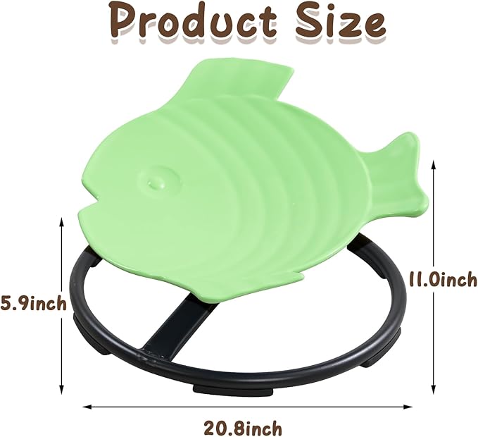 Kids Swivel Chair Sensory Chair for Kids, Spinning Chair Kids Balance Physical Therapy Equipment, Kids Indoor Outdoor Play Equipment, Science Seat for Kids 3-9 (Light Green)