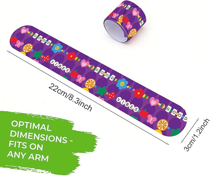 Viicoor Slap Bracelets 30PCS Snap Bracelet Wrisrtband for Party Favors Basket Bag Filler School Prizes Gifts Party Favors Bulk