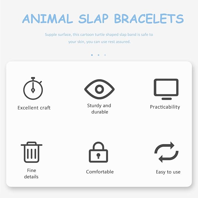 Kisangel Plush Ring Animal Slap Bracelets Huggers Bracelets for Kids Plush Animal Slap Bracelets Toys for Babies Snap Wristbands Sea Turtle Stuffed Animal Pp Cotton Play Halloween Lovers