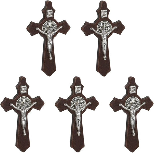 COTTVOTT Wooden Christian Jesus Cross/Orthodox Crucifix Charms Pendants for Rosary Necklace, DIY Jewelry Making Accessories Parts