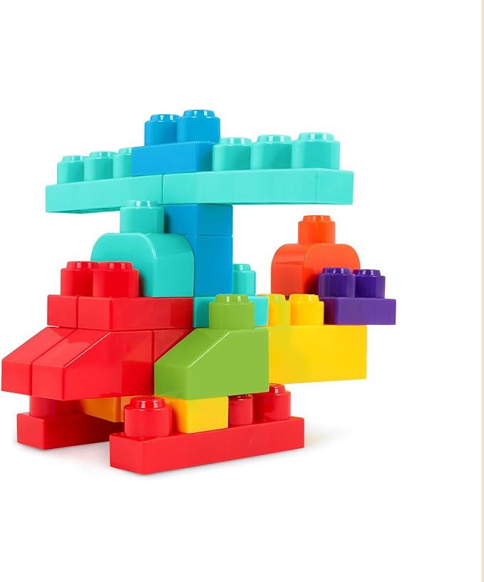 Battat – Large Building Blocks – 80 Colorful Pieces – 8 Wheel Bricks – Zippered Storage Bag – 12 Months + – Bag o' Blocks