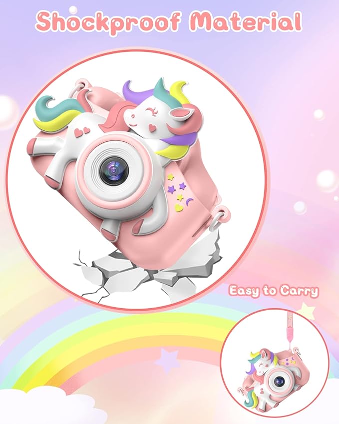 Kids Camera for 3-8 Years Old Toddlers Childrens Boys Girls Selfie Camera 20.0 MP HD 1080P IPS Screen Dual Digital Toy Camera for Kids Christmas Birthday Gifts