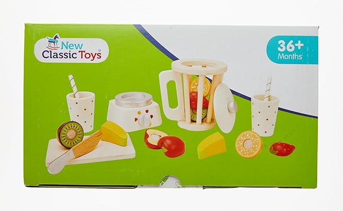 New Classic Toys Wooden Smoothie Set - Pretend Play Toy for Kids Cooking Simulation Educational Toys and Color Perception Toy for Preschool Age Toddlers Boys Girls