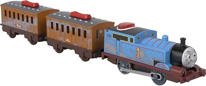 Thomas & Friends Motorized Toy Train Talking Thomas Engine with Sounds Phrases & Passenger Cars for Preschool Pretend Play Kids Ages 3+ Years