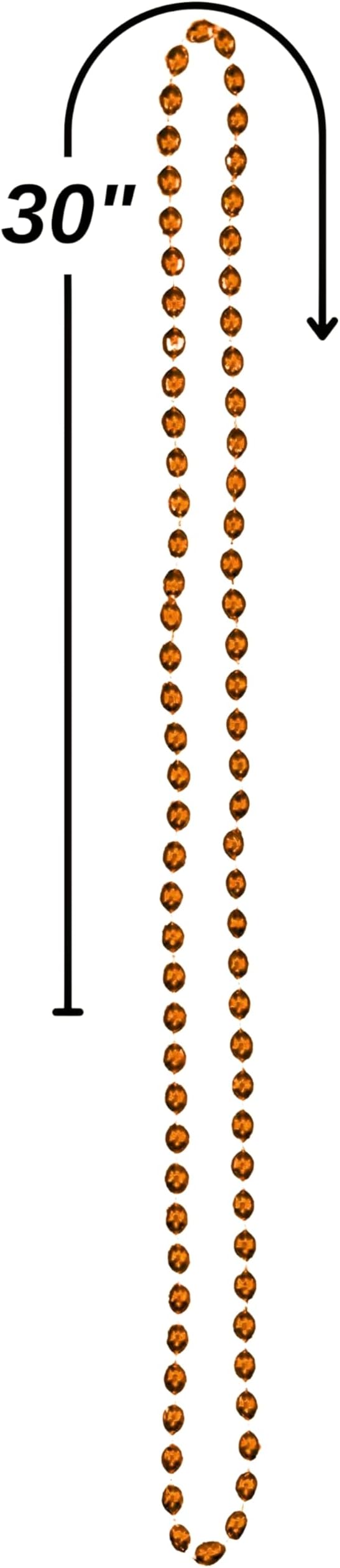 Orange Oval Bead Necklaces (30") - Pack Of 50 - Gorgeous & Attention-Grabbing, Perfect for Parties, Fun Events & Stylish Fashion Statement