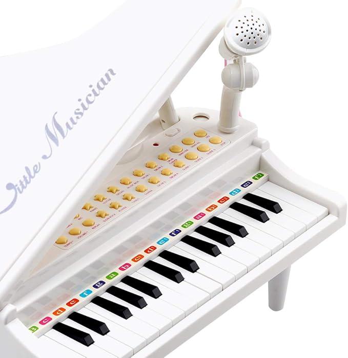 Amy&Benton Piano Keyboard Toy for Toddlers - 31 Key Baby Piano - White - Ages 3-4