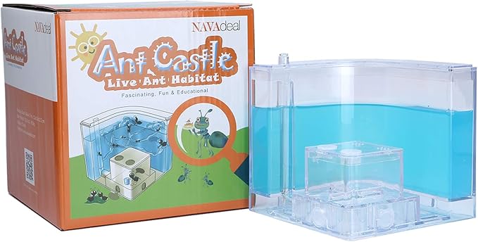 NAVADEAL Ant Farm Castle Experiment and Toy Allows Study of Social Structure, Architecture, Ecosystem, and The Behavior of Ants Within The 3D Maze of Translucent Gel