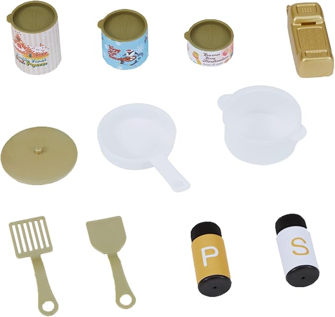 Teamson Kids Versailles Petite Classic Kids Wooden Interactive Play Kitchen, White with Faux White Marble and Gold