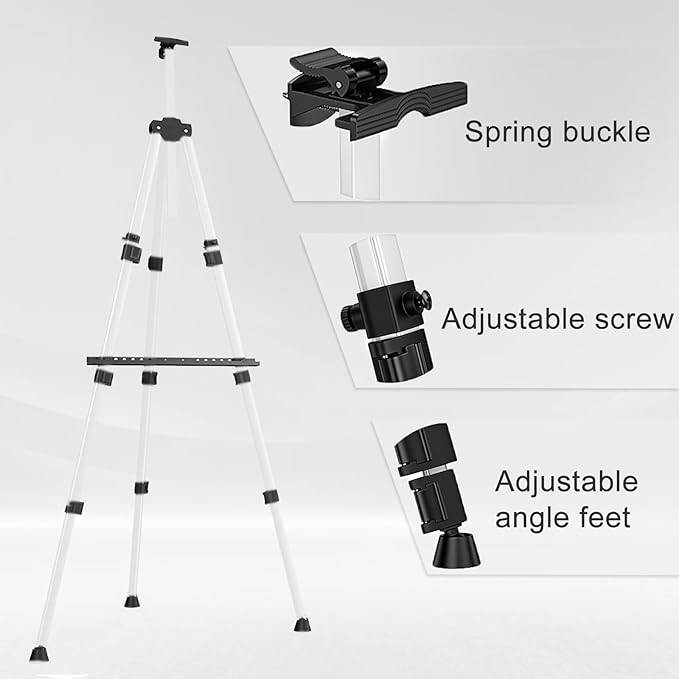 Portable Artist Easel Stand, Art Drawing Easels for Painting Canvas Wedding Signs & Display,Adjustable Height Painting Easel with Bag, Height from 17" to 60" (2 Pack, Black)