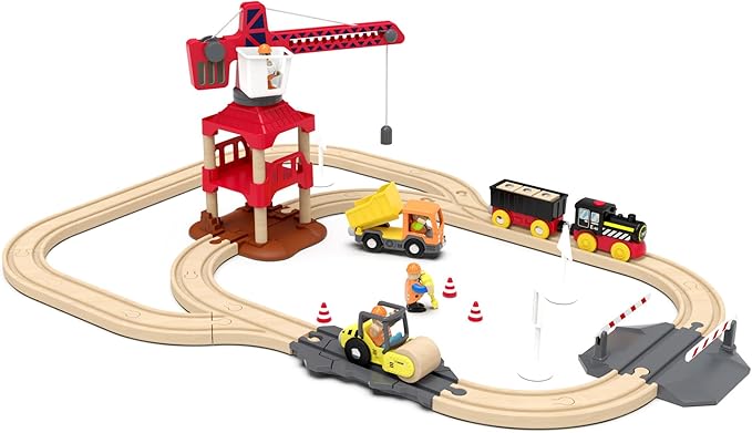 Battery Operated Locomotive Train, Magnetic Trains Toy for Wooden Tracks, Motorized Train Compatible with Thomas, Brio, Chuggington, Melissa & Doug