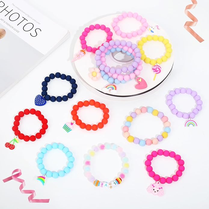 Vefungyan Bead Bracelets for kids and Charms Set for Boys Girls Halloween Goodie Bag Fillers