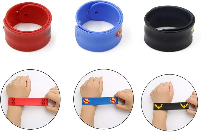Slap Bracelets for Kids Party Supplies Favors Boy's Wristband Accessories Wrist Strap Gift Supplies,3 years and up (5-Pack)