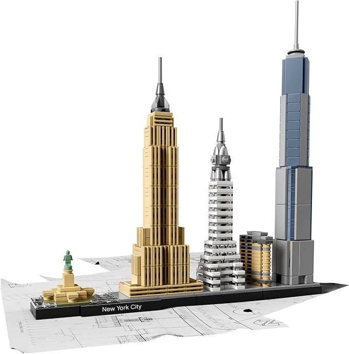 LEGO Architecture New York City 21028, Build It Yourself New York Skyline Model Kit for Adults and Kids (598 Pieces),Multicolor