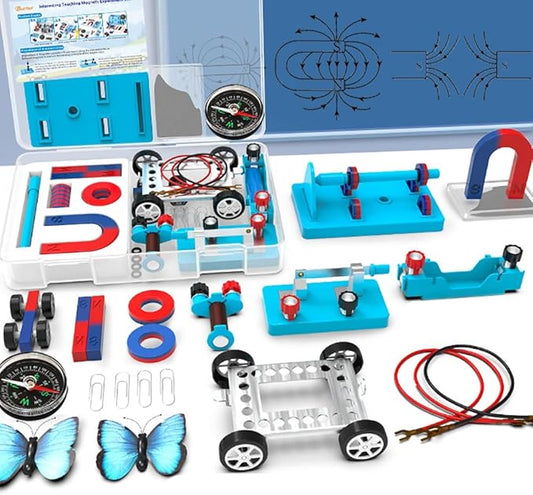 Science Experiment Magnets Set for Kids Electromagnet and Basic Circuit Tools Kit for School Lab Education Physics Projects DIY STEM Kit Educational Toys for Child
