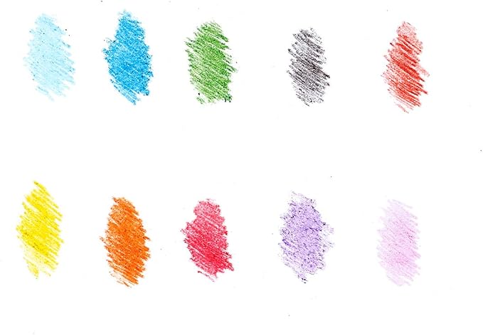 Ooly Ergonomic Erasable Crayons for Young Kids, 10 Colored Crayons in Bright Colors are Non-Toxic and Made from Eco-Friendly polymers, No Rolling Crayons for Young Kids