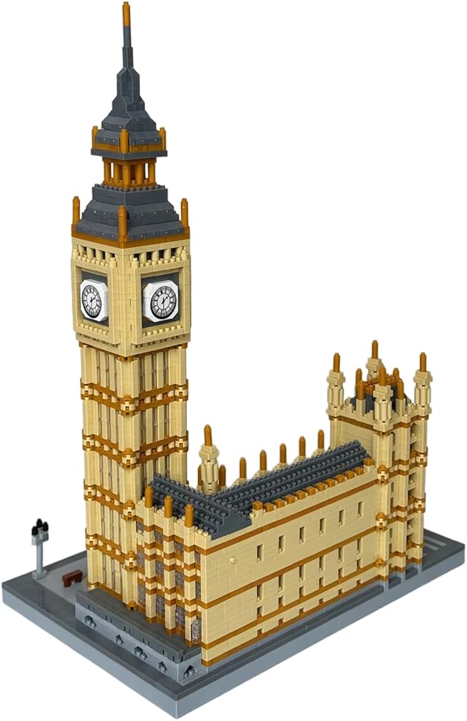 Big Ben Tower London Building Blocks Set (3999Pcs) Famous World Architecture Model Educational Toys Micro Bricks for Kids Adults