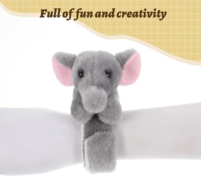 Toddmomy Plush Animal Wristband Stuffed Animals Slap Bracelet Plush Animal Slap Bracelets Animal Wrist Slap Bracelet for Kids Birthday Party Costume Props