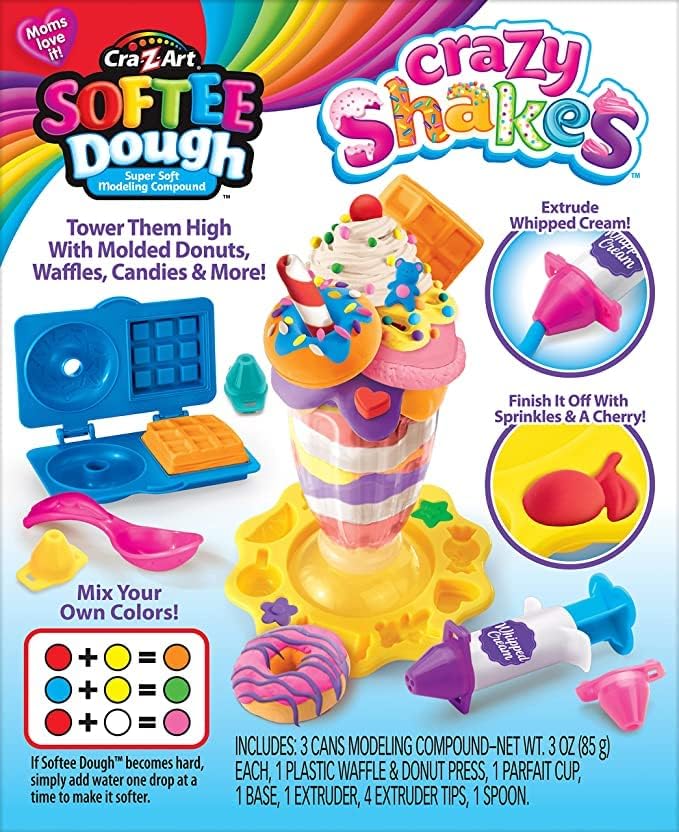 Cra-Z-Art Softee Dough Donut Shop Playset, Modeling Dough Play Toy for Kids Ages 3 Years and Up