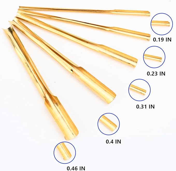 STPCTOU Brass Clay Hole Cutter Pottery Ceramic Punching Tools Slotting Sculpting Set Pottery Carving Tools Clay Modeling Tools Punching Tools Kids Pottery Clay Molding DIY Carving Crafts (5 Pcs)