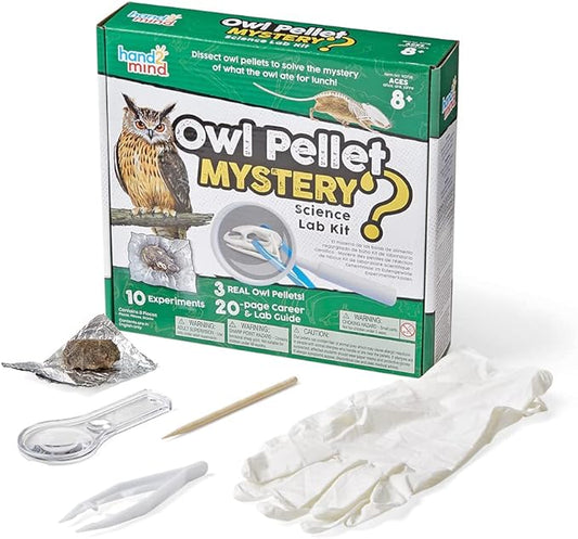 hand2mind Animal Science Kit for Kids 8-12, Kids Science Kit with Fact-Filled Guide, Learn About Animal Biology and Dissect Owl Pellets, STEM Toys, 10 Science Experiments