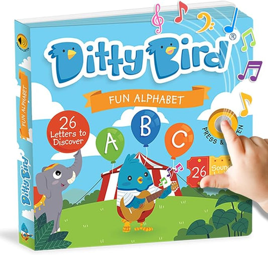 DITTY BIRD Fun Alphabet Book | ABC Learning for Toddlers | Sound Books for Toddlers 1-3 and 2-4 | ABC Song | Musical Books for Toddlers 1-3 | Interactive Toddler Books | Sturdy Baby Sound Books