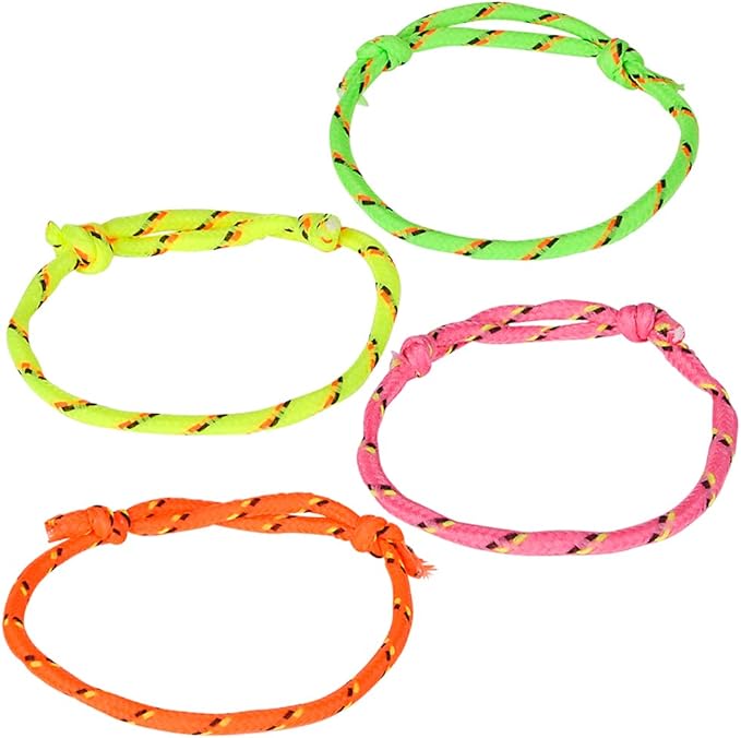 Rhode Island Novelty 144 (1 Gross) Neon Rope Friendship Bracelets New