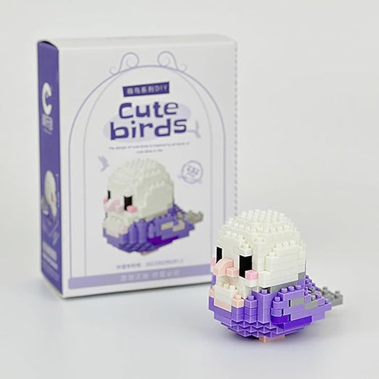 Birds Building Blocks for Adults Mini Building Blocks Birds Building Bricks Toy Micro Block Building Set Gift for Kids and Adults-232 PCS(Purple Cockatiel)