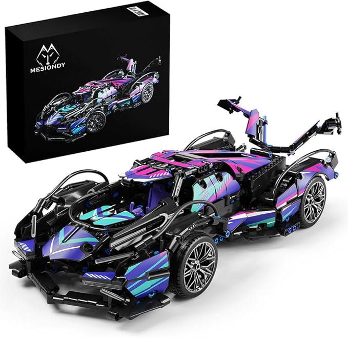 Mesiondy Sports Car Building Blocks Toys Boys,1:14 MOC Building Set Raceing Car Model,Construction Toy for Adults,Cars for Boys Age 6 7 8 9 Years Kids