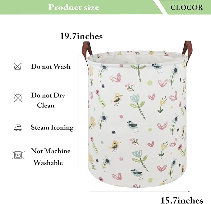 CLOCOR Kids Laundry Basket,Waterproof Baby Nursery Hamper,Collapsible Fabric Storage Container,Toys Bin,Room Decor,Gift Basket(Painting