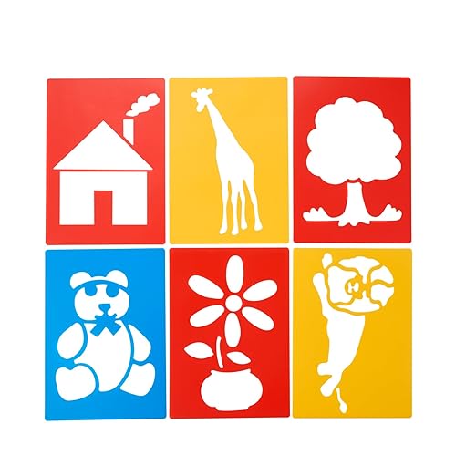 Colorations Large Washable Plastic Everyday Objects Stencils - Set of 12