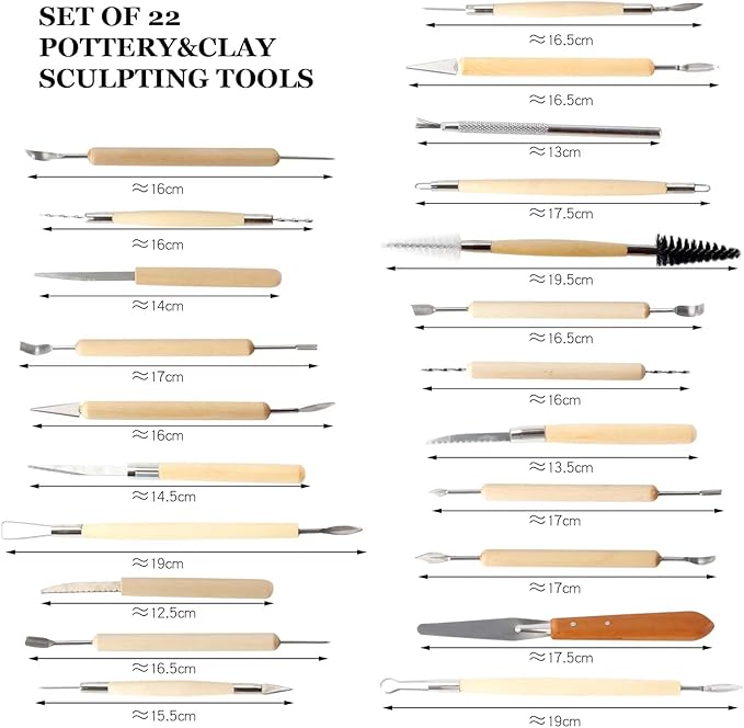 Clay Tools 52PCS Pottery Tools Clay Sculpting Tools Polymer Clay Tools Kit Ceramic Tools for DIY Handcraft Modeling Clay Carving Tools Set