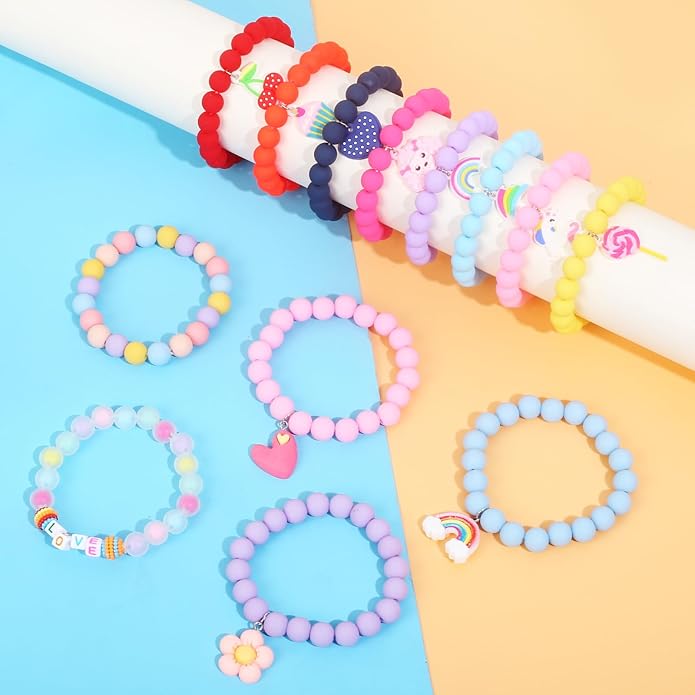 Vefungyan Bead Bracelets for kids and Charms Set for Boys Girls Halloween Goodie Bag Fillers