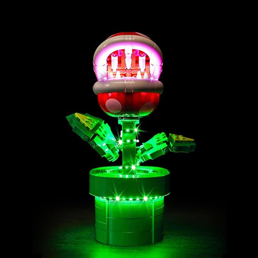 LED Light Kit Compatible with Lego Piranha Plant 71426 Set DIY Creative Lighting Set Accessories Compatible with Lego Mario Piranha 71426 Building Set (Lights Only, No Models)