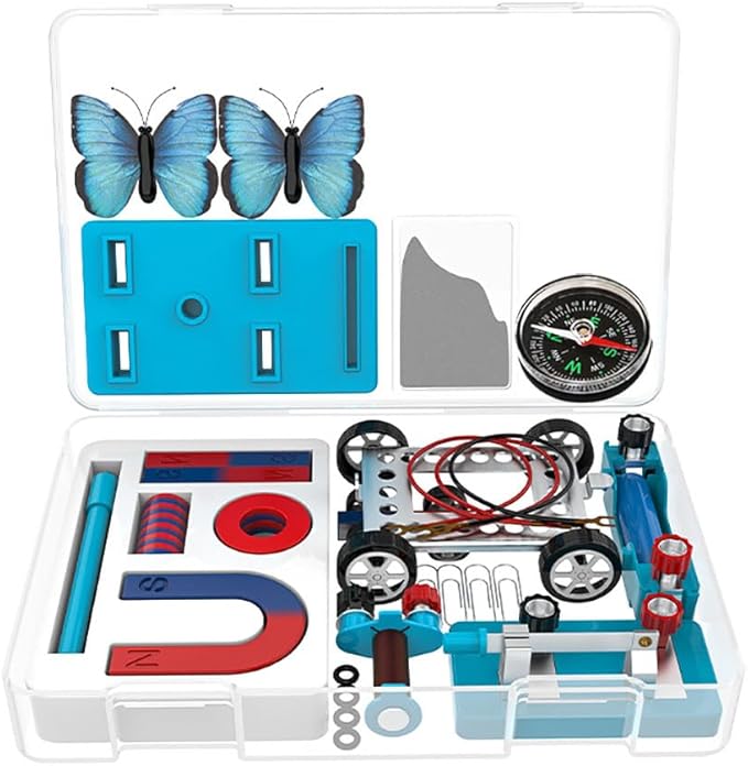 Science Experiment Magnets Set for Kids Electromagnet and Basic Circuit Tools Kit for School Lab Education Physics Projects DIY STEM Kit Educational Toys for Child