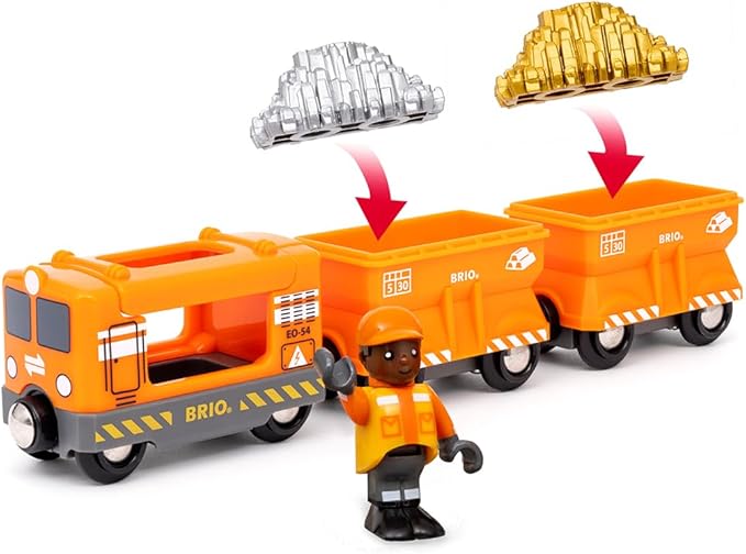 BRIO World – 36049 Gold Cargo Train | Toy Train Set for Kids Aged 3 Years Up