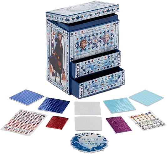 Disney Frozen 2 Elsa Jewelry Box Craft Kit DIY Mosaic Box for Girls, Frozen 2 Toy for Kids