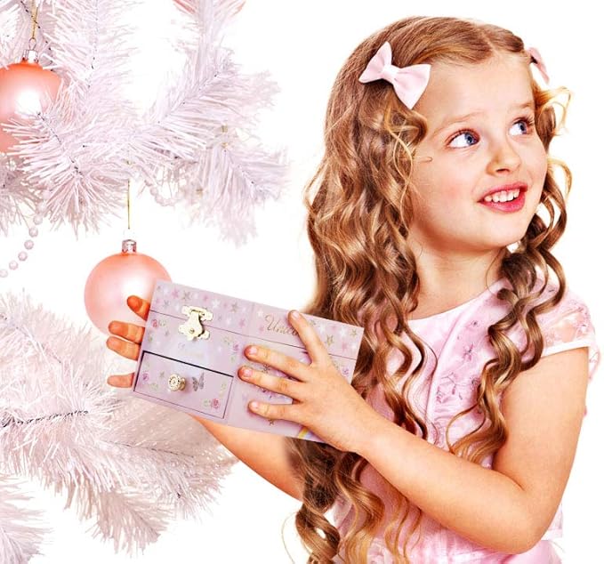 RR ROUND RICH DESIGN Kids Musical Jewelry Box for Girls with Drawer and Jewelry Set with Mysterious Unicorn - Over the Waves Tune Pink