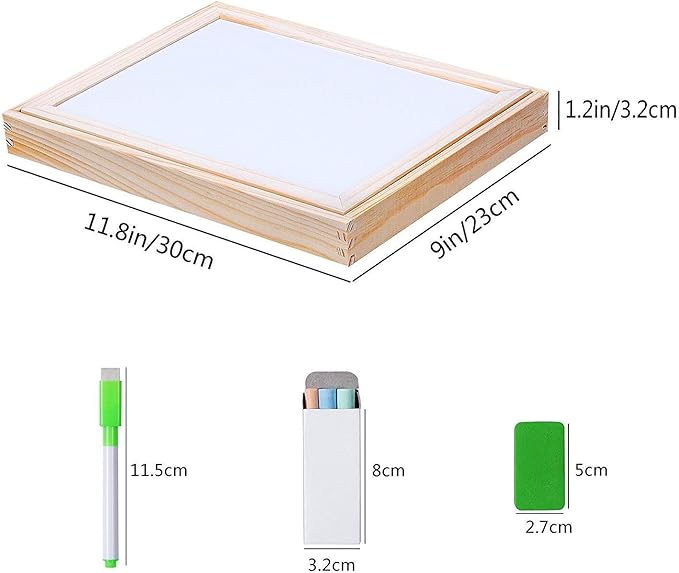 Wooden Toy Magnetic Board Puzzle Games , Double Side Jigsaw &Drawing Sketchpad Writing Dry Erase Board Chalkboard Educational Toys for Kids
