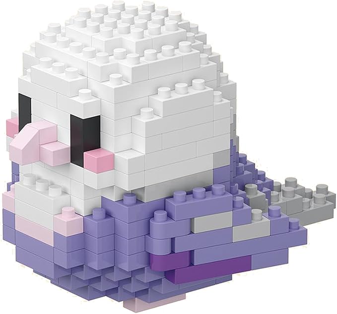Birds Building Blocks for Adults Mini Building Blocks Birds Building Bricks Toy Micro Block Building Set Gift for Kids and Adults-232 PCS(Purple Cockatiel)