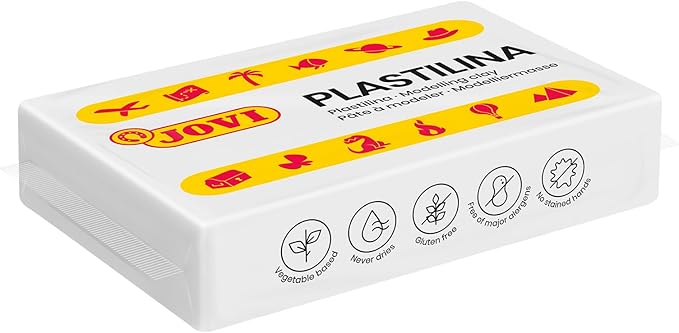 Jovi - Reusable Non-Drying Modeling Clay, 30 White Plasticine Bars, 1.75 oz Each, Perfect for Arts & Crafts Projects