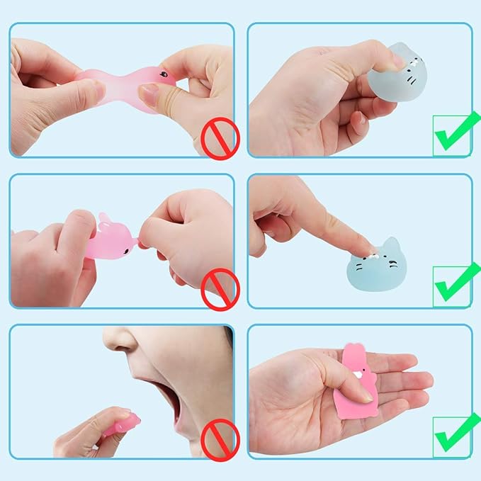 POKONBOY 23 Pack Squishies Mochi Squishy Toys Glow in The Dark Party Favors for Kids - Mini Kawaii Squishies Mochi Animals Stress Relief Squishy Pack Squishy Cat Squishys with Storage Box